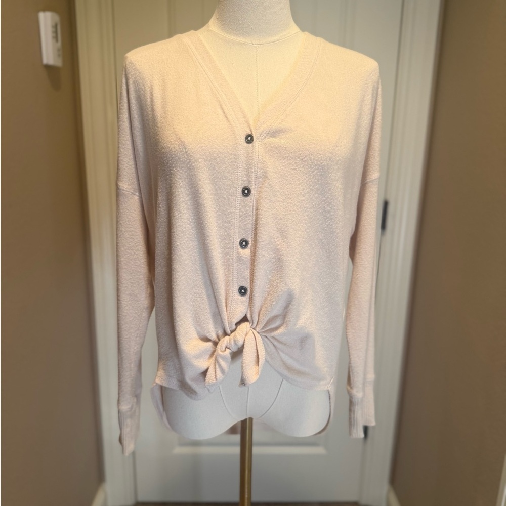 Abercrombie & Fitch Cream Button-Up Cardigan
